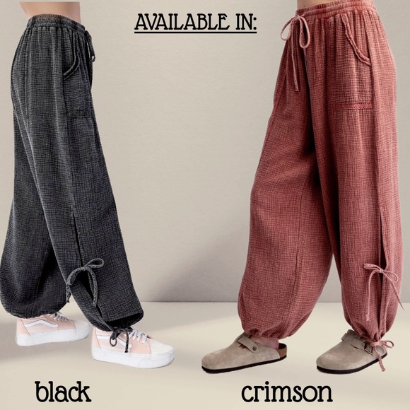 📌 EASEL Lace Trim, Side Slits W/ Self-Ties, Lightweight Mineral Wash Soft Cotton - Picture 14 of 16